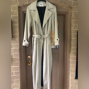 Modern maxi double-breasted trench coat